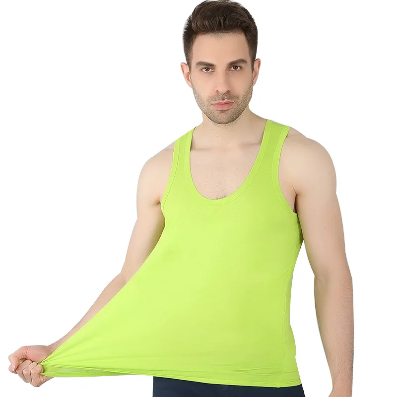 

New Summer Style Plus Size 7XL 11Colors Big Size Modal high elastic fitness vests men tops tees wide back