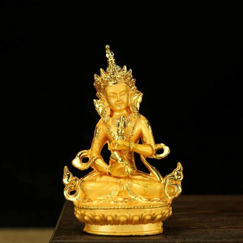 

Small Pocket Handle Efficacious Vajrasattva/Kingkong Gold Buddha Alloy Copper Statue Home/ Office Decorate Statue