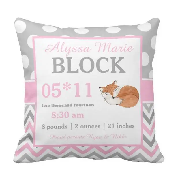 personalised baby girl cushion