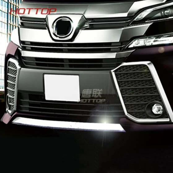 TopUnion ABS Хром передний нижний бампер Защита капот Нижняя решетка крышка отделка полосы для Toyota Alphard Vellfire