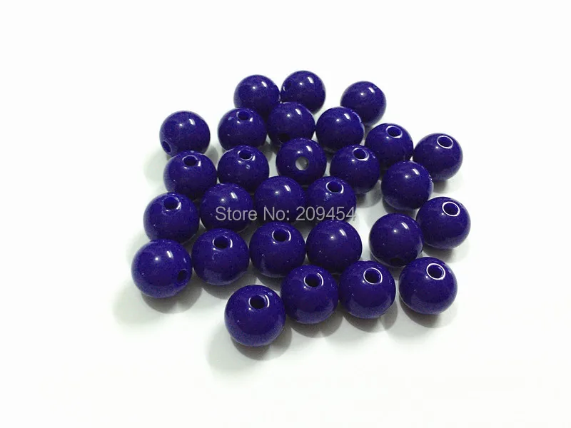 

(Choose Size First) 6mm/8mm/10mm/12mm/14mm/16mm/18mm/20mm Dark Blue Acrylic Solid Beads