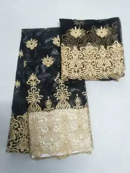 

2018 African Fabric Embroidered French Bazin Riche Getzner Fabric KY05