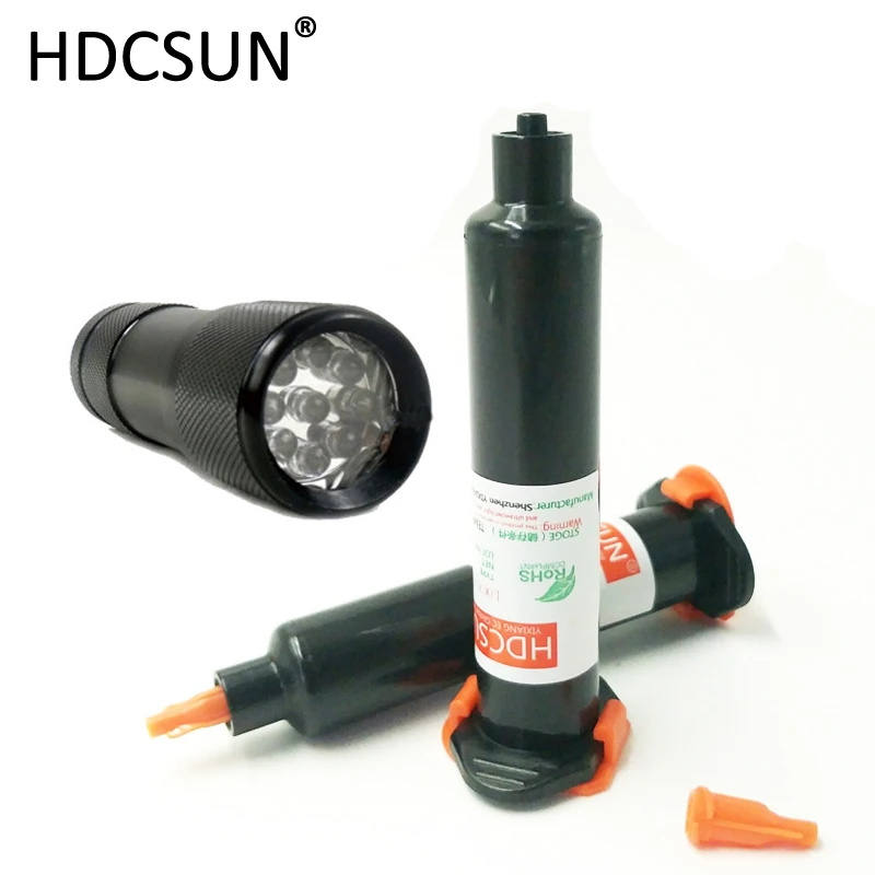 high quality tp2500 uv glue UV Glue LOCA Liquid Optical Clear Adhesive + 9 LED UV Flashlight UV Curing Adhesive for lcd repair