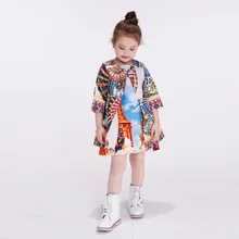 NEW 2016 girls printed trench coat Kids Floral Dobby Clothing