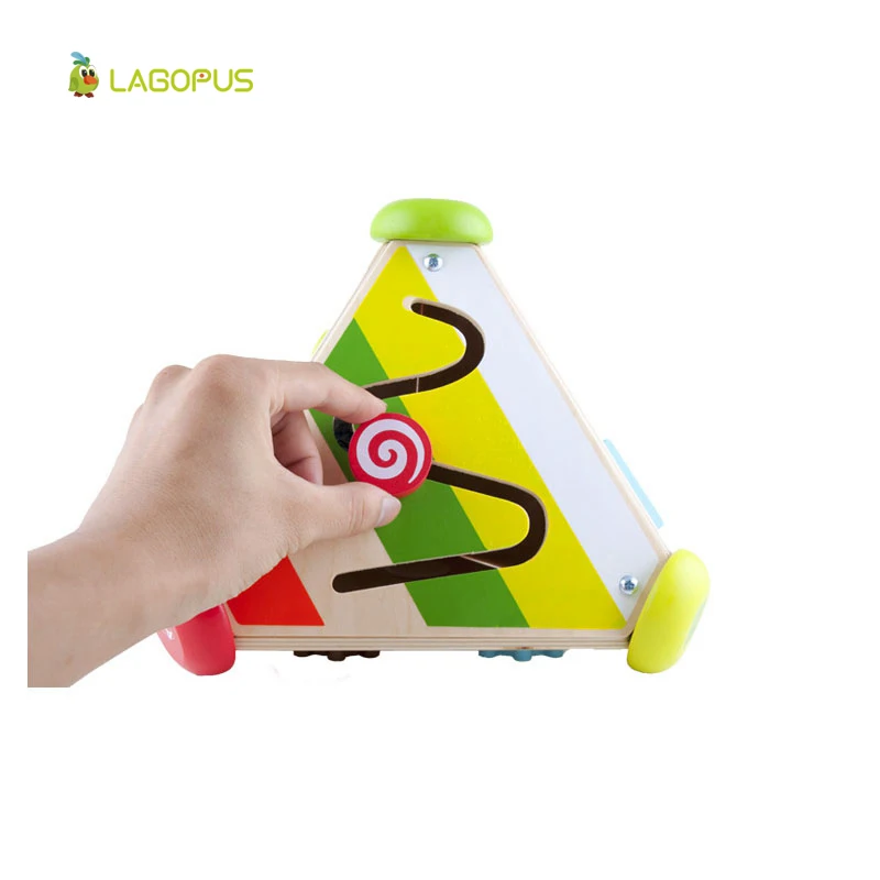 Children s Wooden Toys Baby Puzzle Early Learning Multifunctional Cube Wooden Clockwork font b Music b