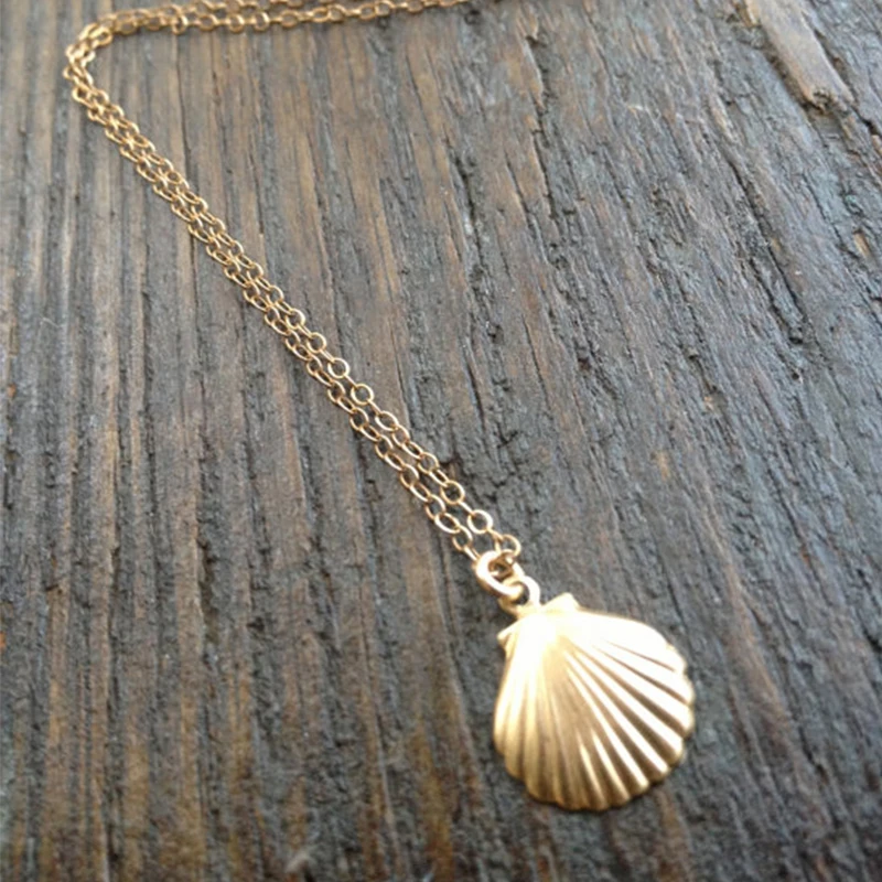 

Gold Seashell Necklace Tiny Seashell Mermaid Necklace For Women Bridesmaid Gifts XL219