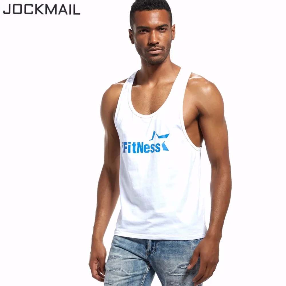 JOCKMAIL бренд Для мужчин s Топы метросексуал проймы яркий жилет Мышцы Singlets тренировки Фитнес Бодибилдинг Для мужчин Activewear