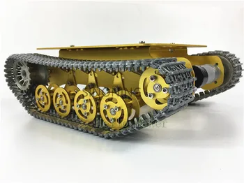 

TS100 Robot Tank Chassis Shock Absorption Metal Caterpillar Suspension Crawler Caterpillar for Arduino 33GB520 6 to 12V MOTOR