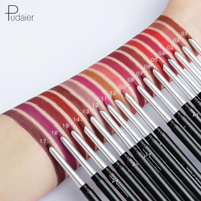 

Stereo matte 17 color lip liner automatic non-marking eye shadow eyeliner lipstick red burst lip pencil