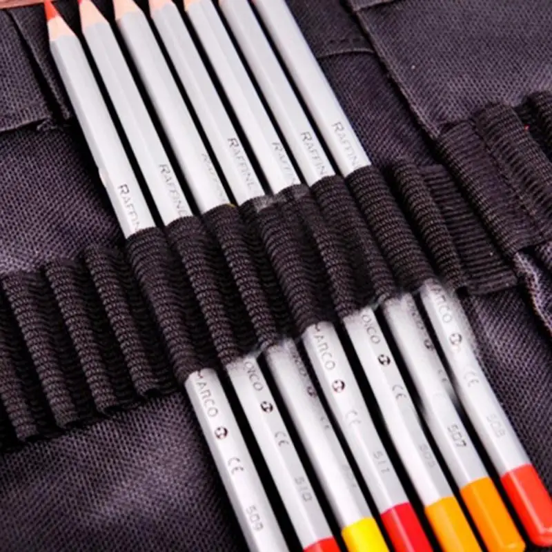 Тканевая сумка для ручек с 72 отверстиями держатель карандашей чехол холщовый