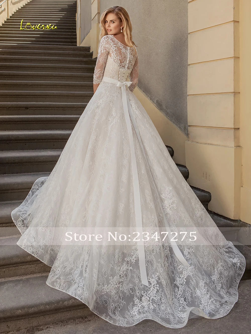 Элегантное loverxu Половина рукава кружево винтажные Свадебные платья 2019 Совок средства ухода за кожей шеи Пояса аппликации из бисера суд