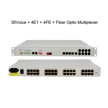 

30Voice + 4E1 + 4FE + 4RS232 Fiber Multiplexer Telephone Fiber Converter Singlemode Signle Fiber 20km