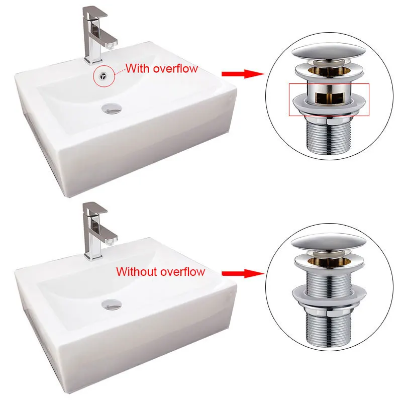 Bathroom Basin Bottle Trap Pop Up Drain Stopper with Overflow Sink Drain Kit Siphon Waste P-TRAP Chrome