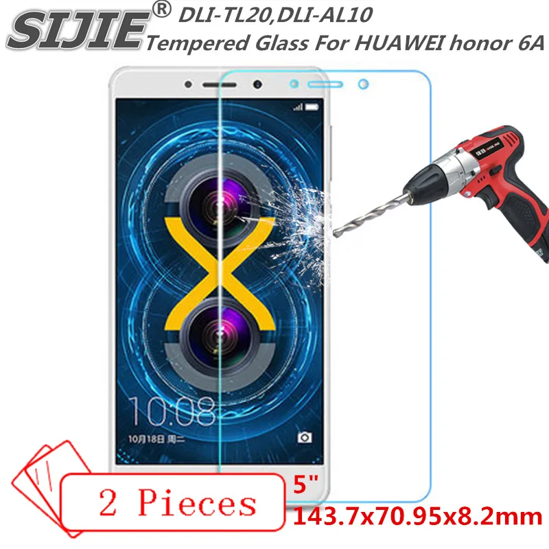 

SIJIE 2PCS Tempered Glass for HUAWEI honor 6A DLI-TL20 DLI-AL10 honor6A Screen protective cover free gift 6 A 5 inch crystals