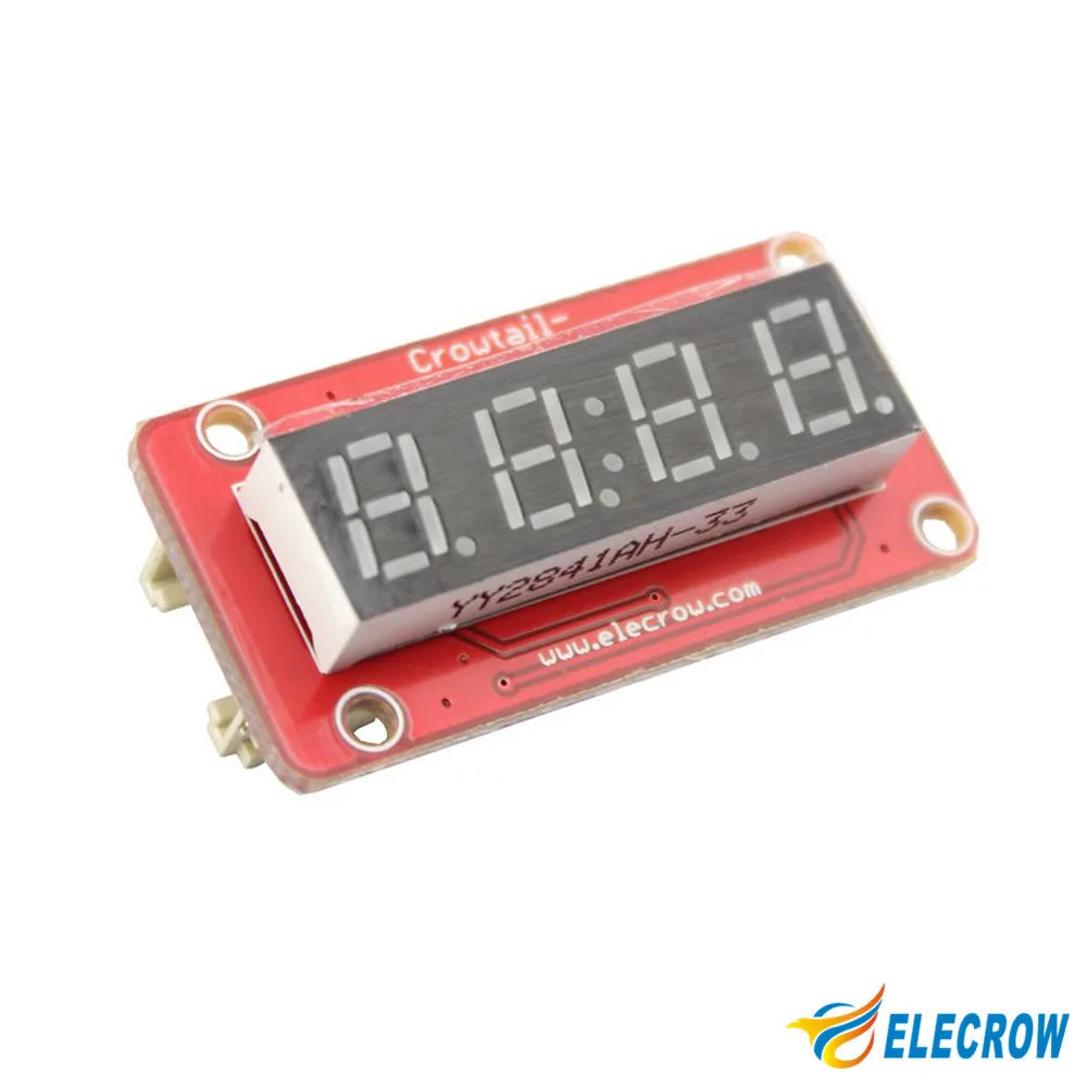 

Elecrow Crowtail Digit Shield 4-Digit LED Display Module Digital Control Module for arduino UNO Electronic DIY Kit Modules 1pcs