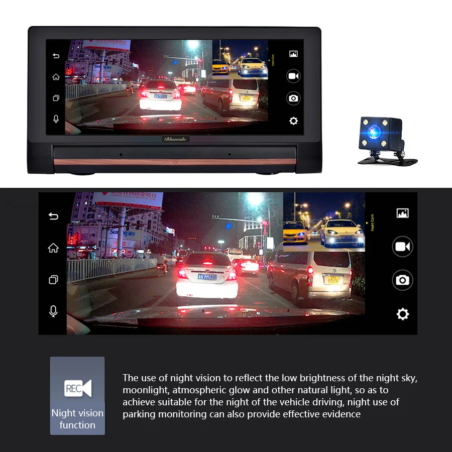 Bluavido 6,8" Сенсорный автомобильный видеорегистратор 3g Android Full HD 1080P видео камера рекордер gps навигация Bluetooth Handfree automovi Dashcam