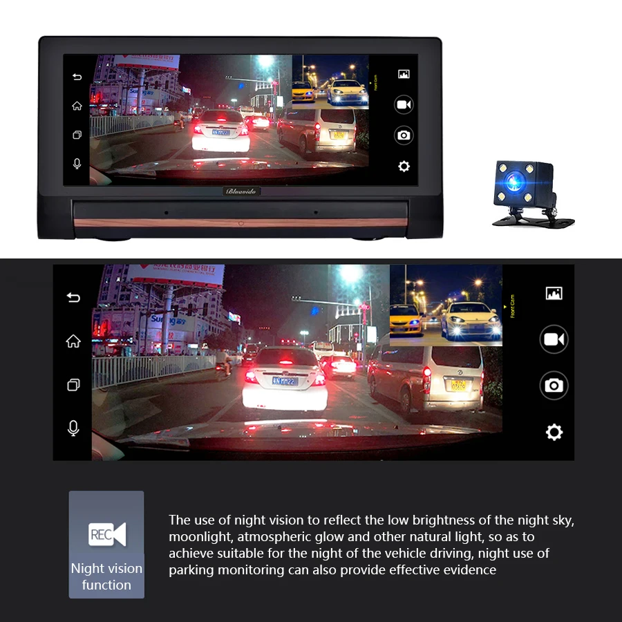 Bluavido 6 86 &quotСенсорный автомобильный видеорегистратор 3G Android Full HD 1080P GPS навигация