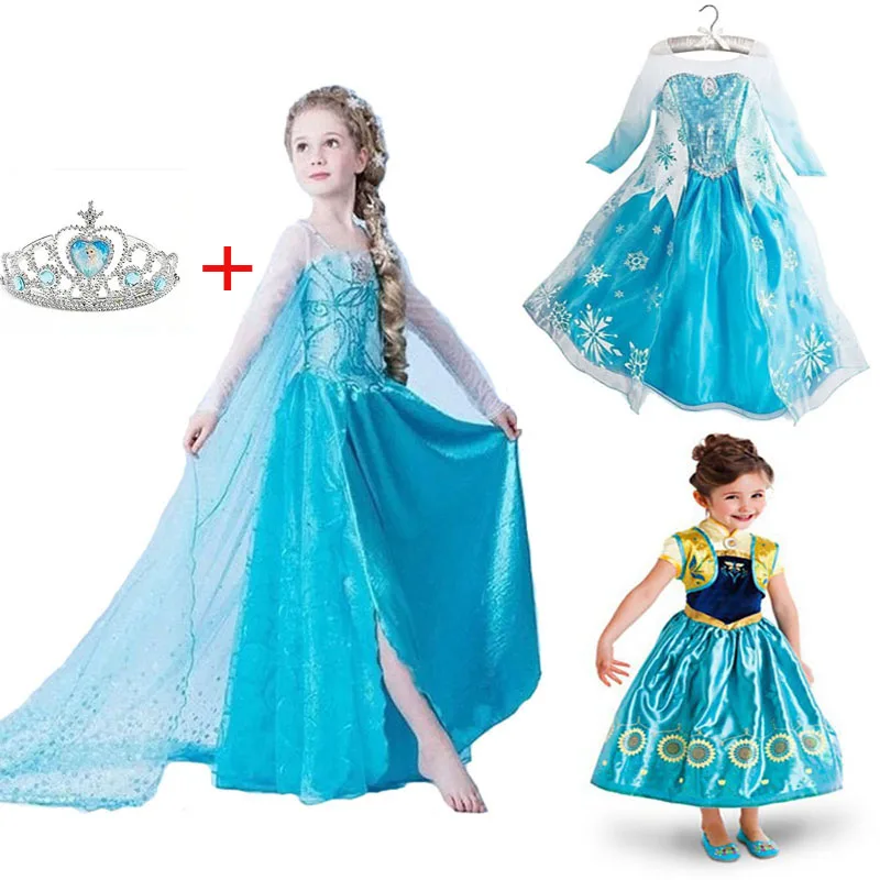 Платье для девочек платье принцессы Эльзы и Анны Детские праздничные платья Летнее Детское платье для костюмированной вечеринки fantasia infantil vestido