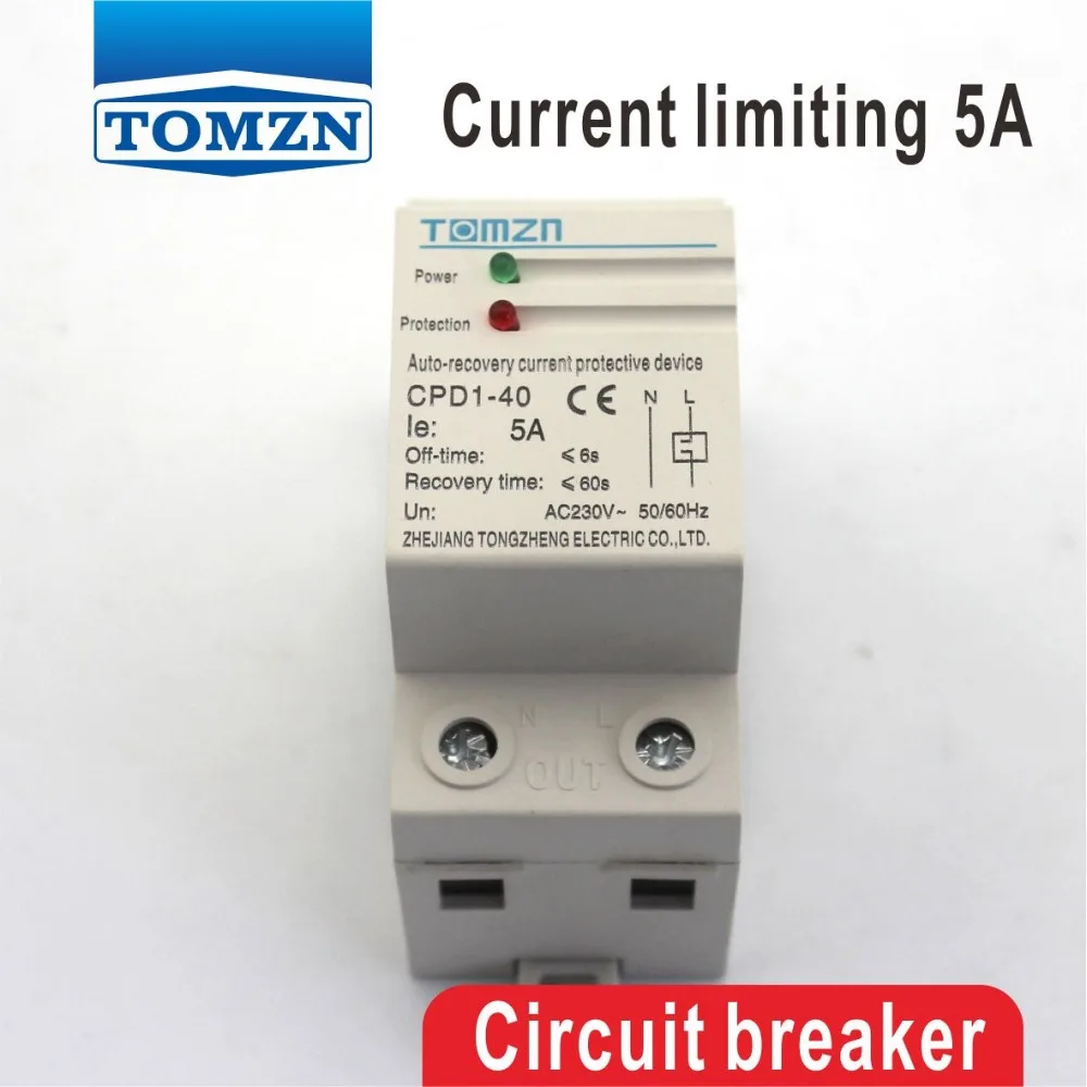 

5A 1150W 230V 50/60HZ Household Din rail automatic recovery reconnect Current limiting protective device protector