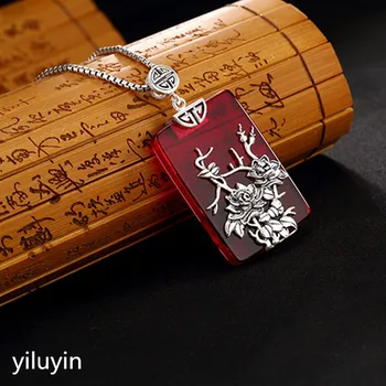 

KJJEAXCMY Fine jewelry S990, peony, peony flower, safety buckle, tassel, pure silver, antique national style sw