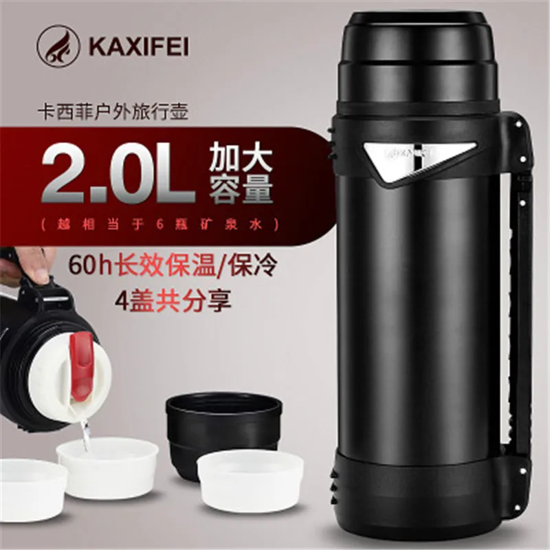 

Kaxifei 2l Thermos Cup Stainless Steel Travel Kettle Outdoor Sport Thermos Insulated Mug Thermo Mug Hiking Thermal Water Bottle