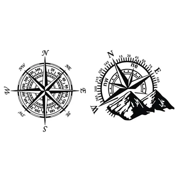 

Car Sticker Compass Mountain Compass Navigation Car Hood Sticker Auto Vinyl Stickers F-Best