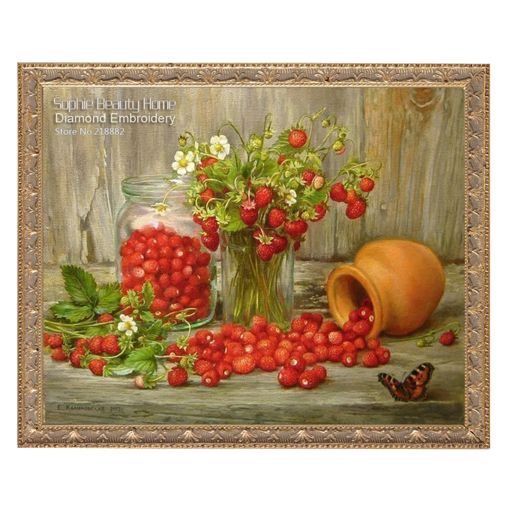 

Diy Diamond Painting Cross Stitch Oil Paintings Fruit Basket On Desk Resin Diamond Embroidery Needlework Diamond Mosaic Painting