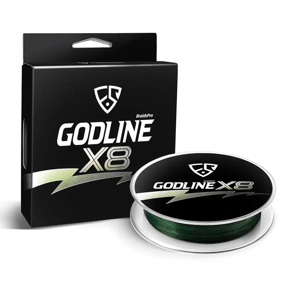 FISHINGSIR Godline X8 плетеная рыболовная леска-115 м, 8 нитей, крепкая оплетка, устойчивая к истиранию, суперлиния, супер линии питания - Цвет: Moss Green