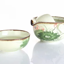 2в1 Лотос чайный сервиз-180 мл фарфор Портативный кунг-фу заварочный чайник и 1x70 мл чайная чашка