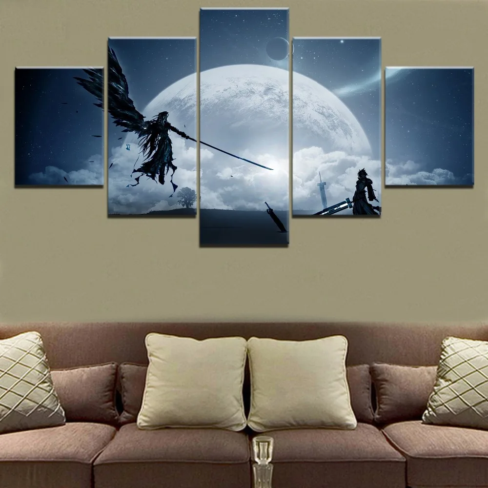 Wall Art Picture Home Living Room Canvas Print Painting 5 Panel Final Fantasy Vii Advent