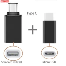 2 в 1 Otg type-c к Micro Usb к Usb C адаптер для huawei P20 Pro Lite samsung Galaxy S8 S9 Plus Xiaomi Mi8 type C разъемы