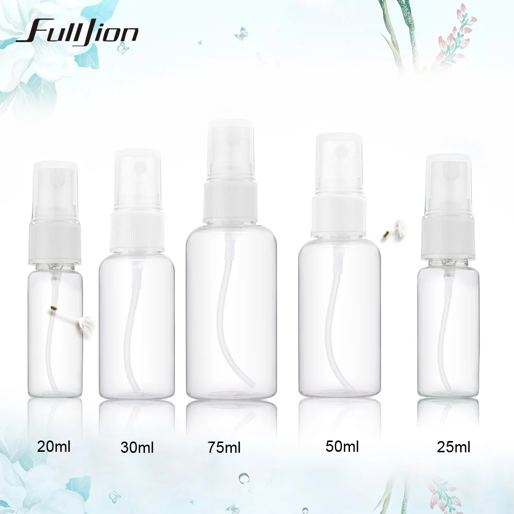 Harga Fulljion 1 Pcs Mini Plastik Transparan Kecil Kosong Botol Semprot untuk Make Up dan Perawatan Kulit Isi Ulang Acak Warna menggunakan