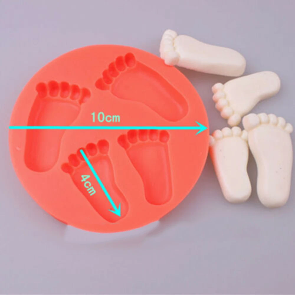 

Cute Silicone Mold Baby Hand and foot Print Molds For Fondant Chocolate Soap Handmade Cake Decorating Baking Tools