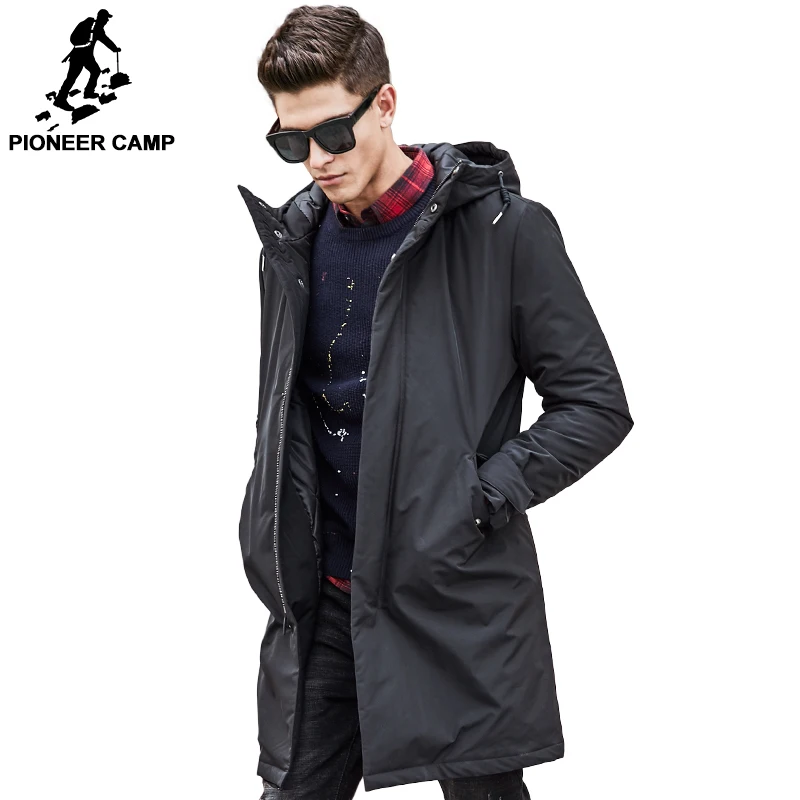 Pioneer Camp long winter Jacket men brand clothing male cotton Spring coat New top Quality black
