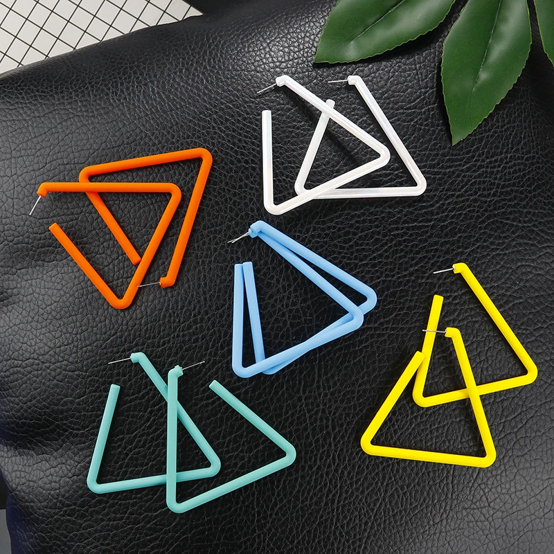 

AENSOA Simple Triangle Drop Statement Drop Earrings Fashion Jewelry Unique Design Multicolor Earrings For Women Jewelry Gift