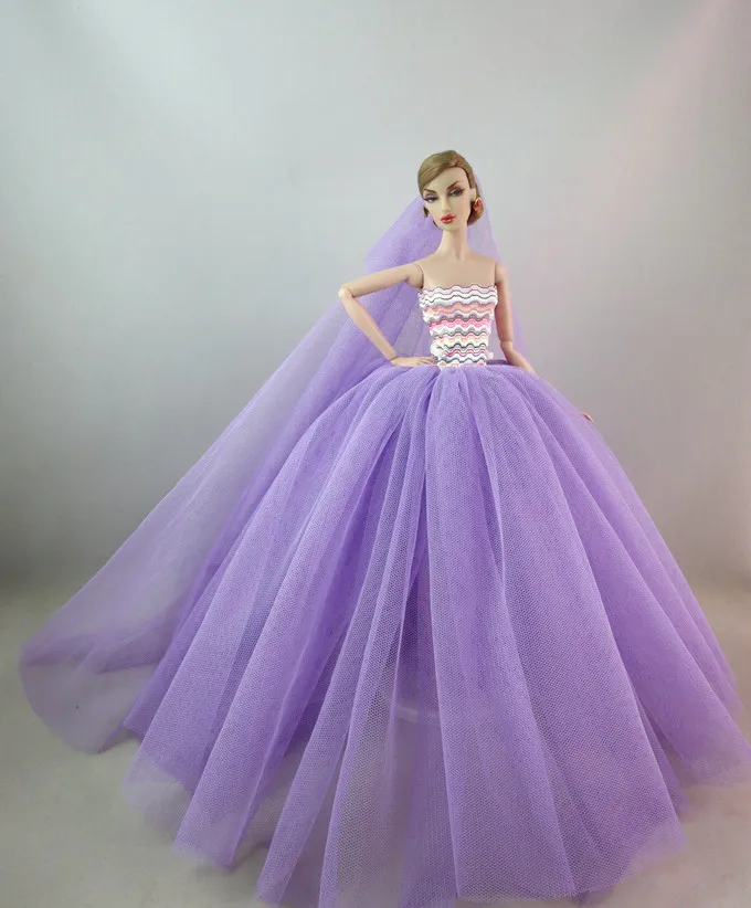 Новинка, настоящая ручная работа, принцесса для куклы Барби, свадебное платье, платья Барби для кукол, одежда Барби, аксессуары, наряды - Цвет: 12