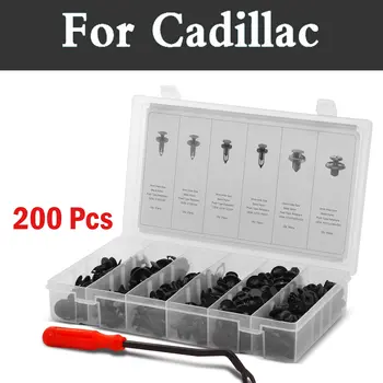 

200pcs Set Automotive Clips Universally Rivets Case Rivets For Cadillac Ats-V Bls Ct6 Ville Dts Elr Srx Sts Xlr Xts