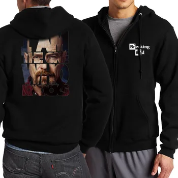 

Breaking Bad Heisenberg Printed Hoodies Male 2019 New Autumn Warm Fleece Men Jacket Hip Hop Men's Coat Slim Fit Zippered Hoodie