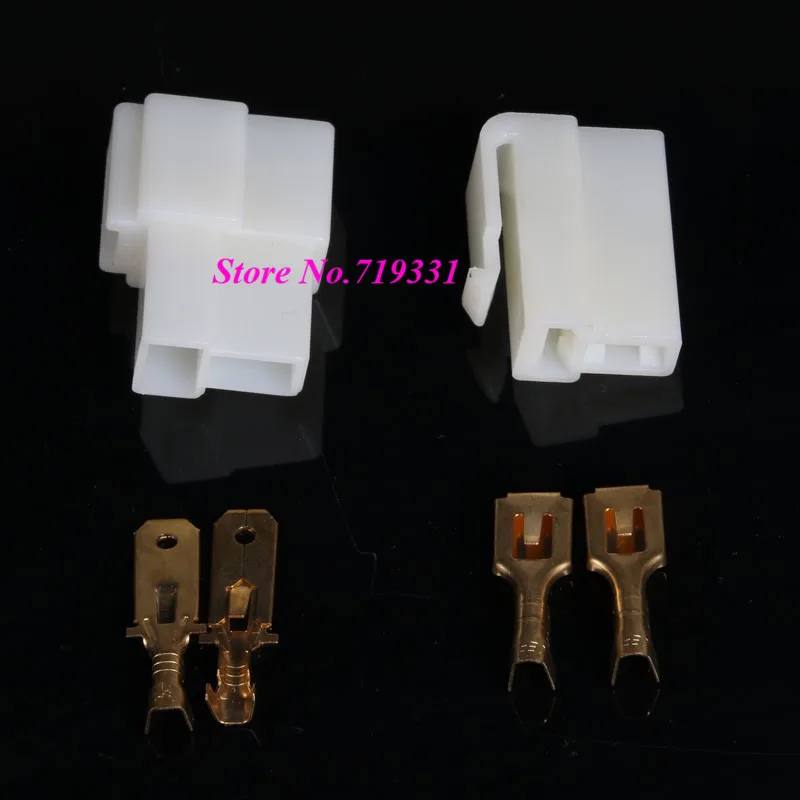 

10sets 6.3mm 2Way/pin Electrical automotive wire Connector Kits Male Female socket plug terminal for Motorcycle Car