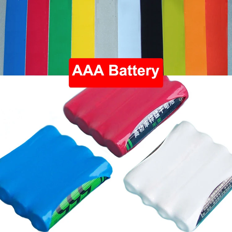 

3M Black Silver White Orange Red 55mm Width 35mm Dia 4pcs Pack AAA Battery Insulation PVC Heat Shrinkable Tubing Shrink Tube