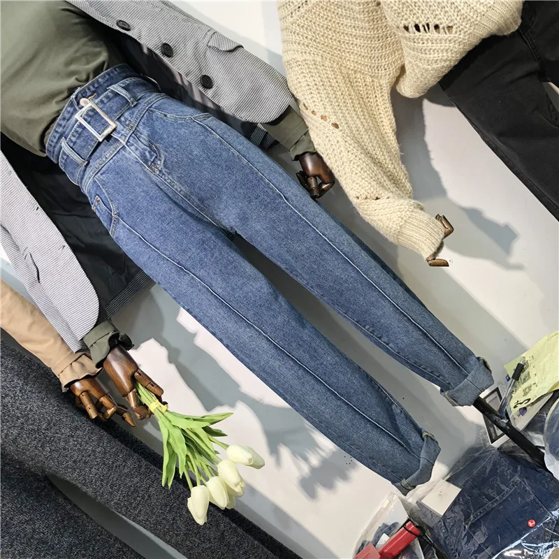 Plus Size Fashion Spring Jean Women Korean Style High Waist Womens Wide Leg Female Denim Jeans Harem Pants Trousers Females Pant