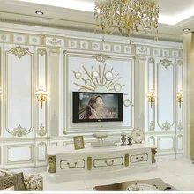 Пользовательские 3D тканевые текстильные обои для стен матовый шелк для гостиной ТВ фон фрески Европейский Золотой рельеф Классический Топ