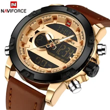 NAVIFORCE TOP Marque De Luxe Hommes de Quartz Étanche Montres Hommes Mode Sport Horloge Homme En Cuir Militaire Montre Relogio Masculino