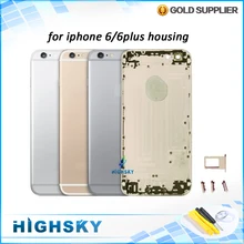 Replacement parts 4.7 inch for iphone 6 housing 5.5 inch 6 plus metal alloy cover battery door 1 piece free shipping