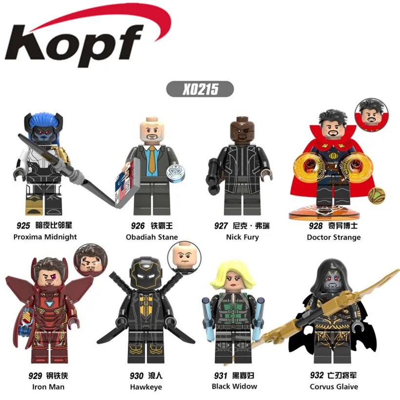

X0215 Avenger 3 Building Blocks Black Widow Doctor Strange Proxima Midnight Figures Bricks Action Model For Children Gift Toys