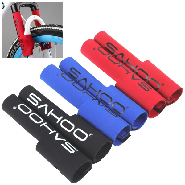 Cheap 2Pcs/Pair Bicycle Frame Chain Protector Cycling Mountain Bike Stay Front Fork Protection Guard Protective Pad Wrap Cover