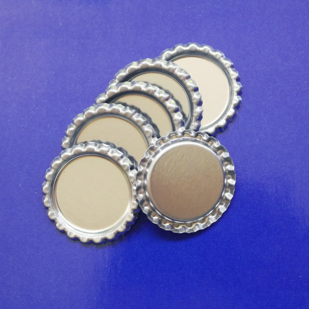 Free Shipping 1000 pcs/Lot 1 Inch Flattened Chrome Bottle Caps Flat