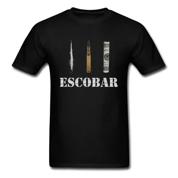 

Escobar T-shirt Men Tshirt Pablo Escobar Black T Shirts Make Money Male Colombian Tshirt Drug Lord Top Tees Retro