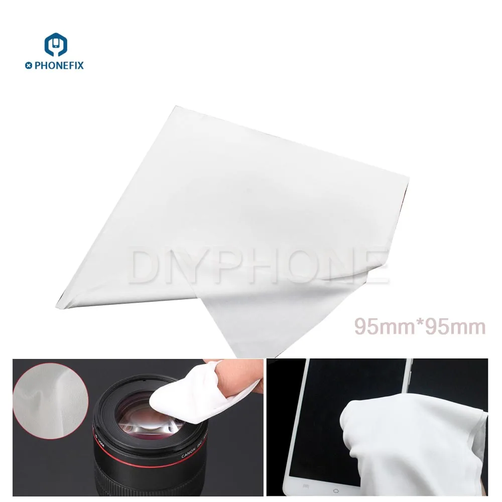 

PHONEFIX 40pcs 95*95mm Cleaning Cloth Mobile Phone LCD Screen Cleaner Glass Microscope Lens Cleaner for Mobile Phone Repair Tool