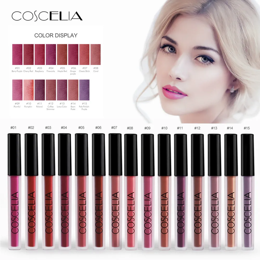 COSCELIA Matte Lipstick Waterproof Makeup Lip Gloss Lip Stick Top